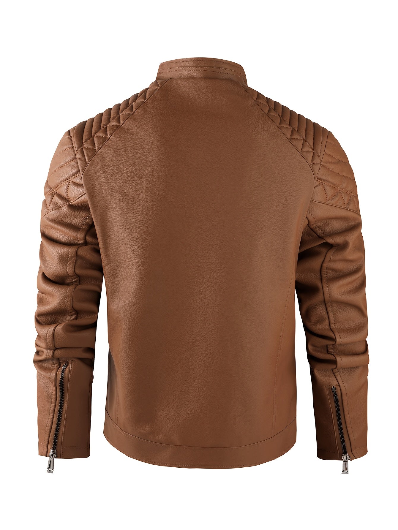 Veste polaire en cuir pour hommes – Stehkragen Biker Design pour l'hiver et l'hiver
