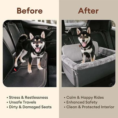 All-Season Dog Car Seat Bed for Travel Safety - Pet Booster Seat