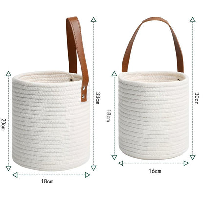 2-Pack Woven Cotton Rope Hanging Planter Baskets for Home Decor