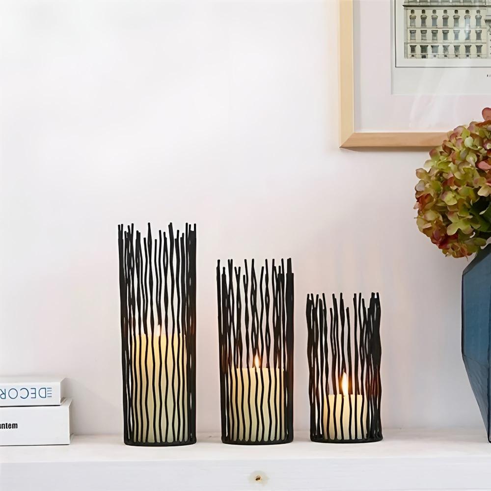 Schwarzer Kerzenhalter aus Eisen für den Schreibtisch – Stilvolles Wohnaccessoire