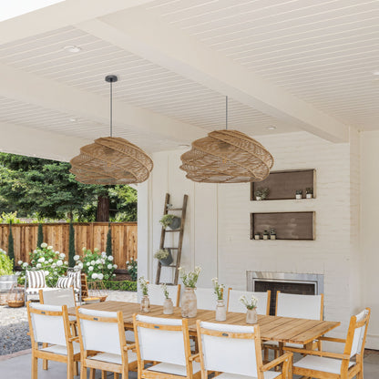 Plafonnier en rotin spiralé pour chambre, salle à manger et bar