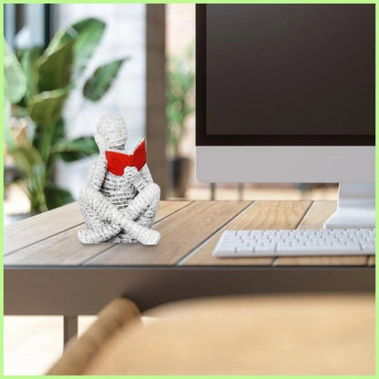 Étagère décorative représentant une femme lisant - Décoration pour les amoureux des livres