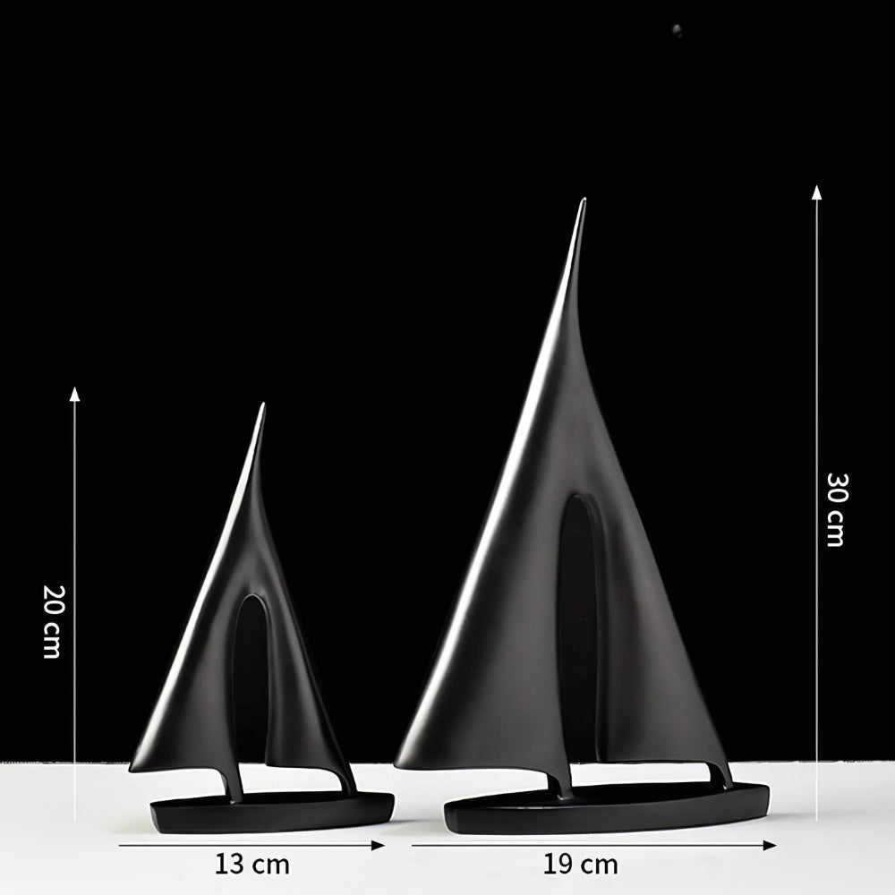 Ensemble de 2 décorations de table minimalistes en forme de voilier pour une décoration intérieure nautique