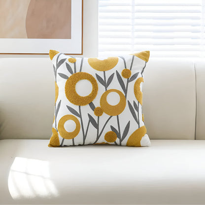 Housse de coussin décorative brodée à fleurs pour la maison