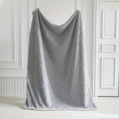 Cozy Leaf Sherpa Blanket for Warmth and Style - Soft Throw Blanket