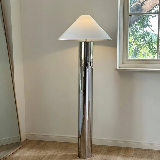 Lampadaire moderne en acier inoxydable - Éclairage LED élégant pour salon et chambre