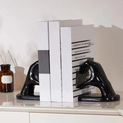 Amora Resin Bookends - Decorative Love Gesture Bookends for Home Decor
