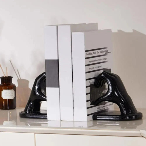 Amora Resin Bookends - Decorative Love Gesture Bookends for Home Decor