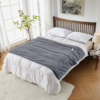 Neo Grijze Elektrische Deken Verwarmde Fleece Overdeken