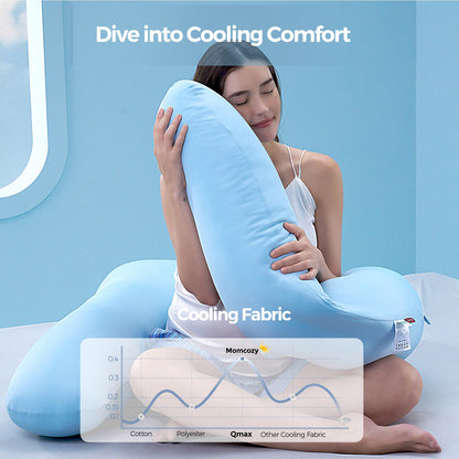 Cooling Comfort Pregnancy Pillow for Maternity Sleep Support and Back Pain Relief