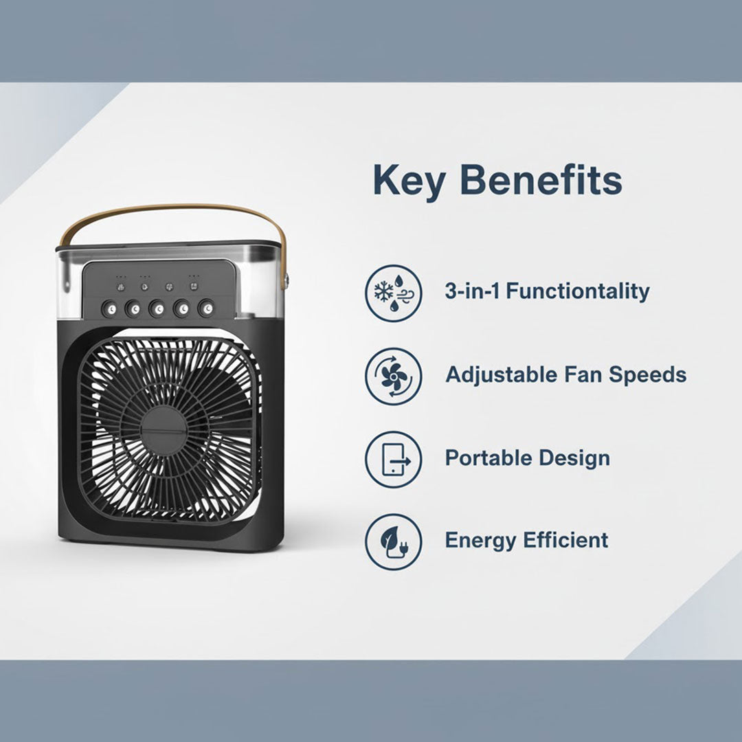 3-in-1 Luftkühler - Luftbefeuchter - Verstellbarer Ventilator