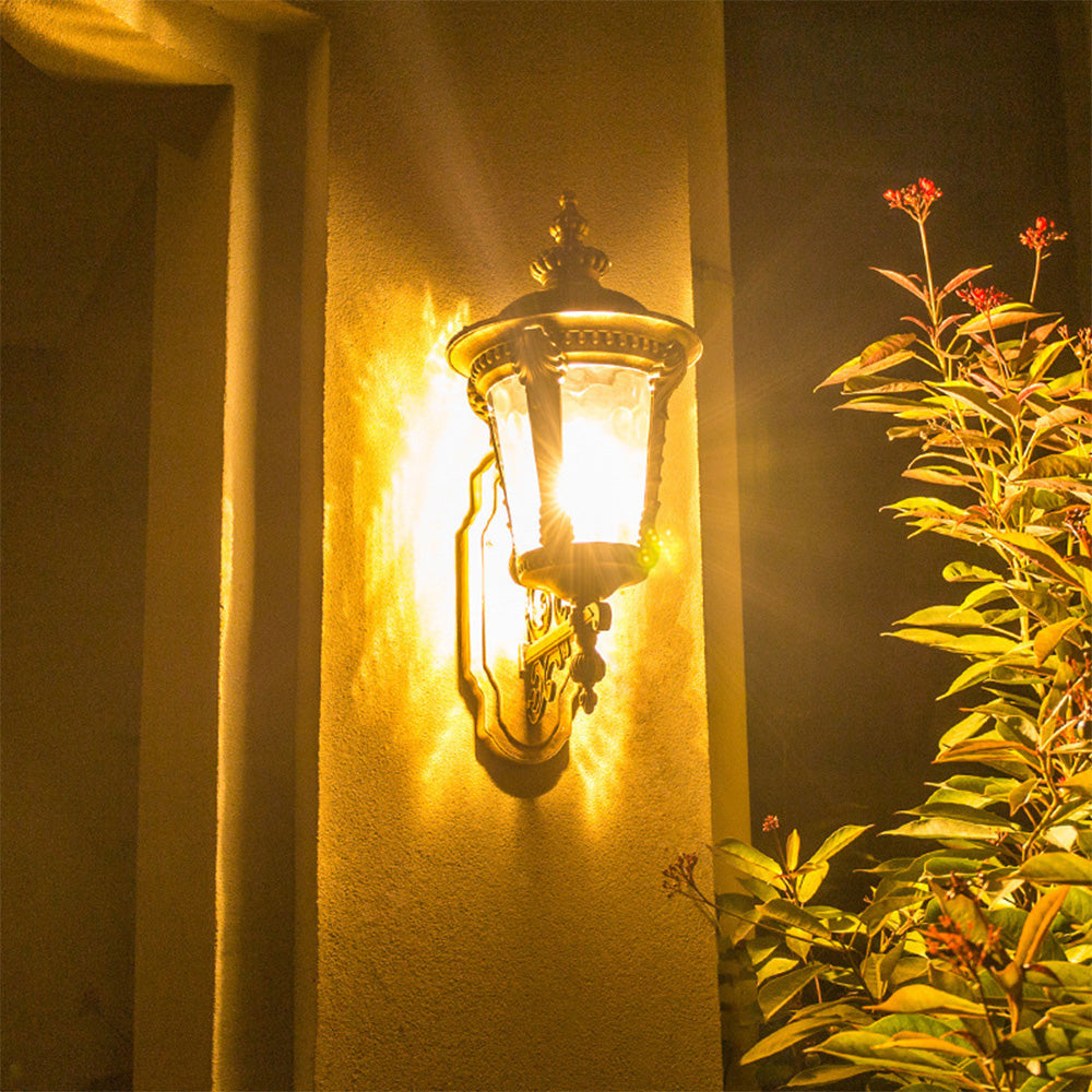 Vintage Outdoor Glass Wall Lantern Light for Garden and Patio