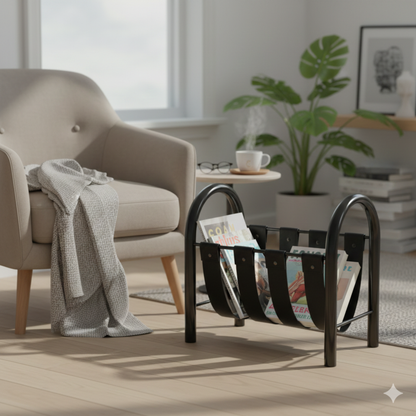 Porte-revues en cuir pour la maison et le bureau, solution de rangement élégante, design moderne