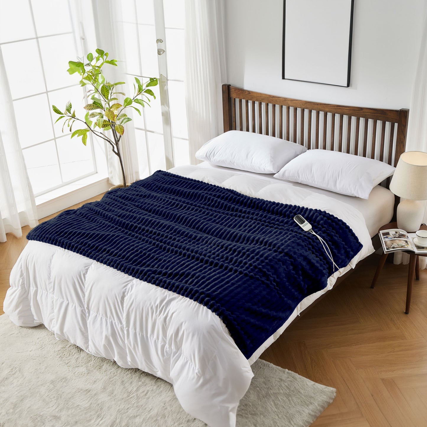 Neo Navy Elektrische Deken Verwarmde Polaire Surdeken