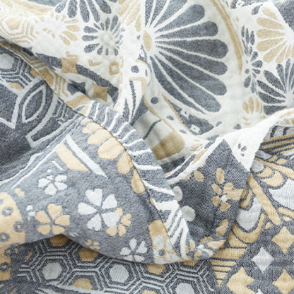 Cozy Four-Layer Cotton Throw Blanket for Home & Travel Comfort