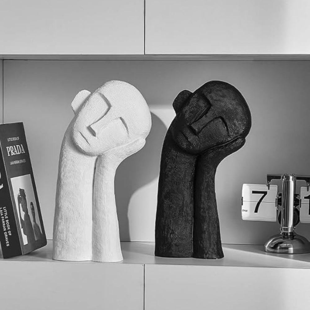 Asymmetrical Resin Art Figurine - Unique Home Decor Sculpture