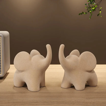 Statues d'éléphants décoratives en résine - Figurines de décoration intérieure uniques