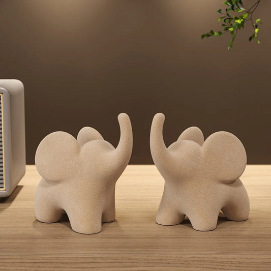 Statues d'éléphants décoratives en résine - Figurines de décoration intérieure uniques