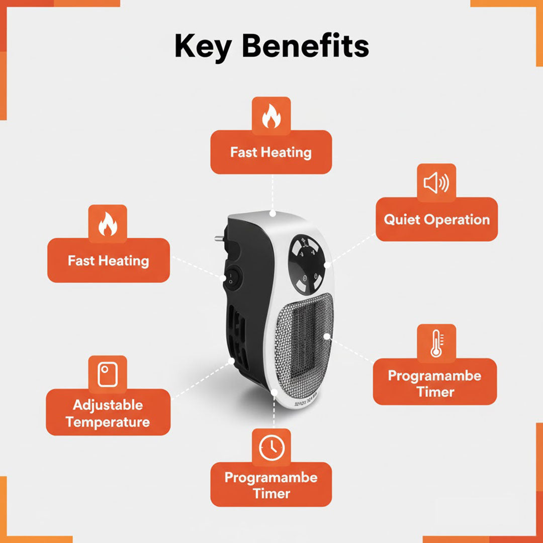 Tragbarer Heizlüfter - Kompaktes Design - Effiziente Heizung