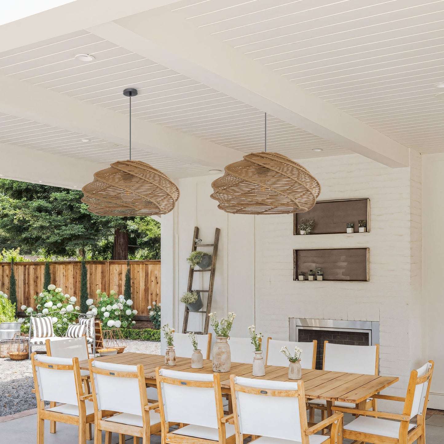 Spiraal Rieten Plafondlamp voor Slaapkamer, Eetkamer et Bar