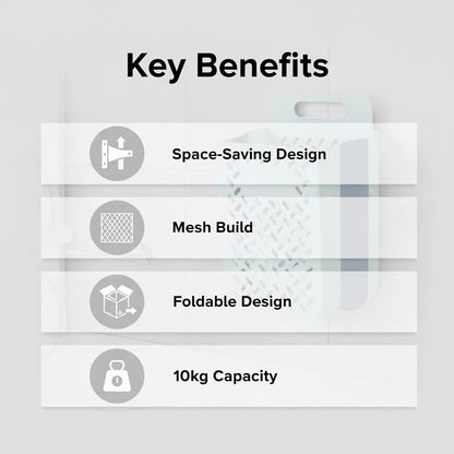 Wandmontierter Wäschekorb – Faltbares Design – Mesh-Bau