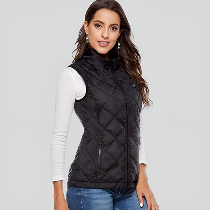 Gilet chauffant pour femme avec double commande et 9 zones de chauffage – Chaleur et confort en toutes saisons, idéal pour les activités de plein air
