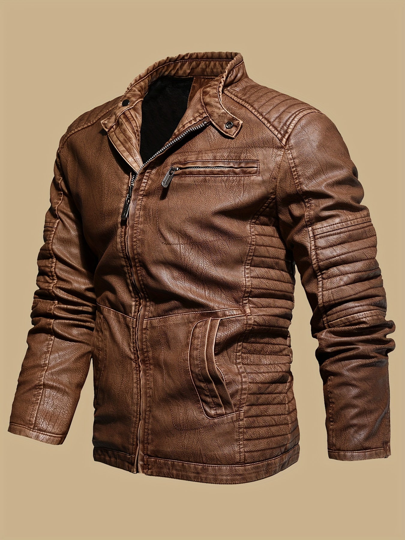 Veste en cuir vintage pour hommes – Look classique, confort plus moderne