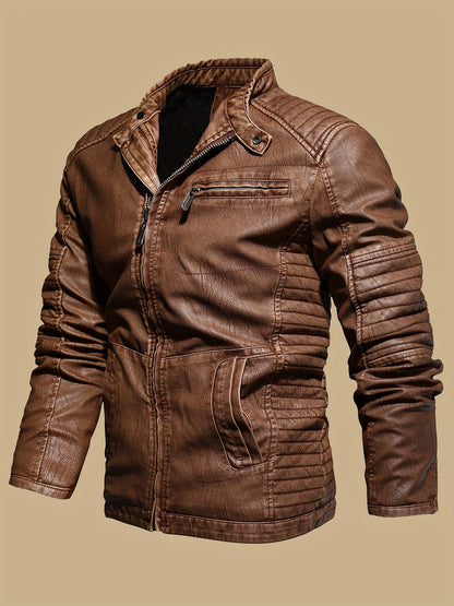 Veste en cuir vintage pour hommes – Look classique, confort plus moderne
