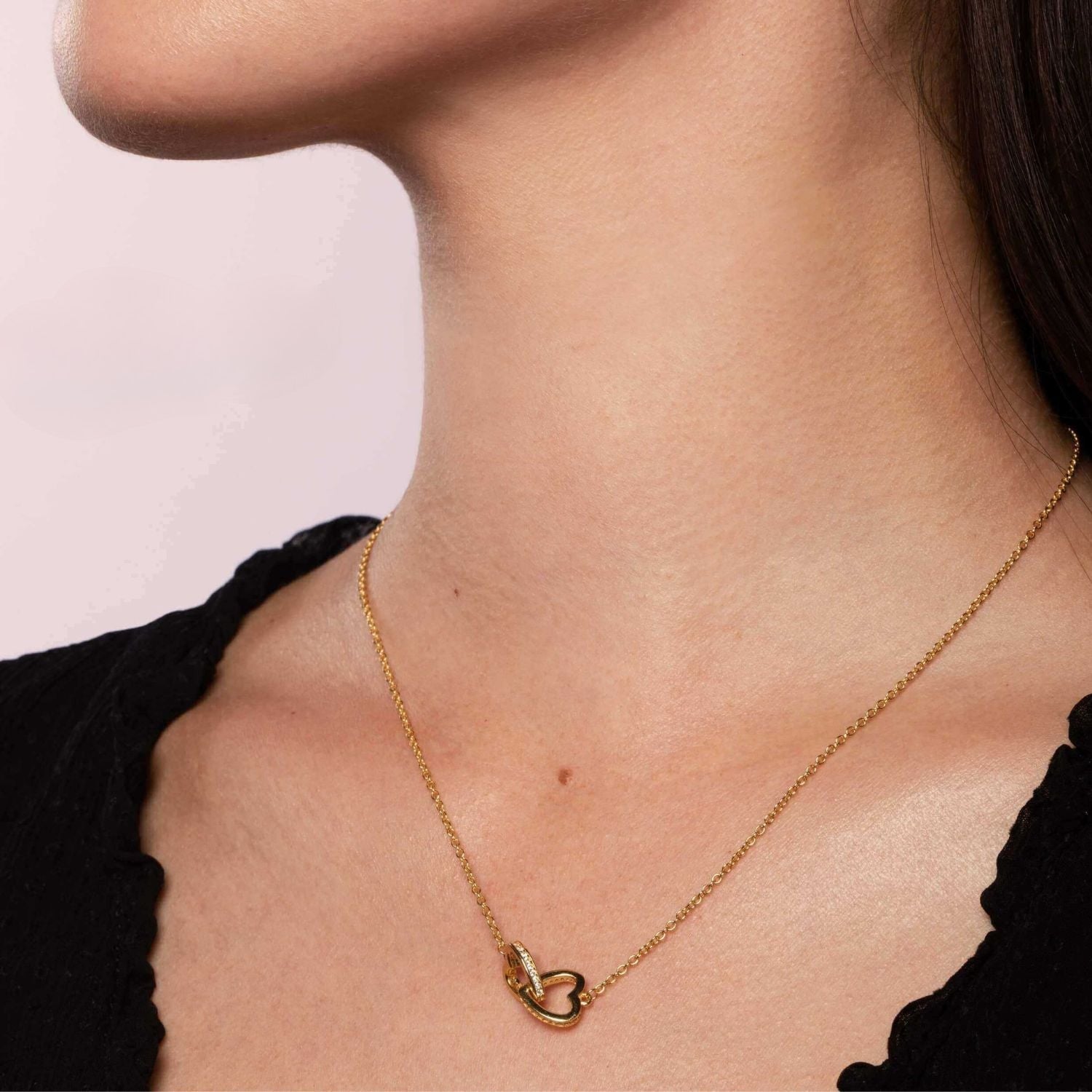 Emily - 'To My Daughter' Interlocking Gold Heart Necklace — bringing modern charm to your space.