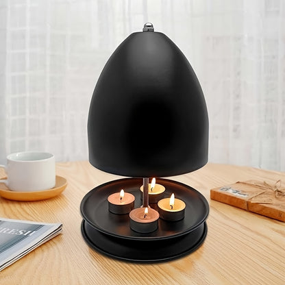 Black Tea Light Candle Warmer Kit with Hand Warmer & Holder - Flameless Heating for Home & Garden