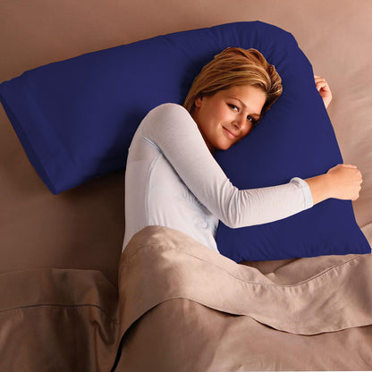 V Shaped Pillow with Case - Extra Filled Neck Support for Pregnancy, Nursing & Orthopedic Comfort