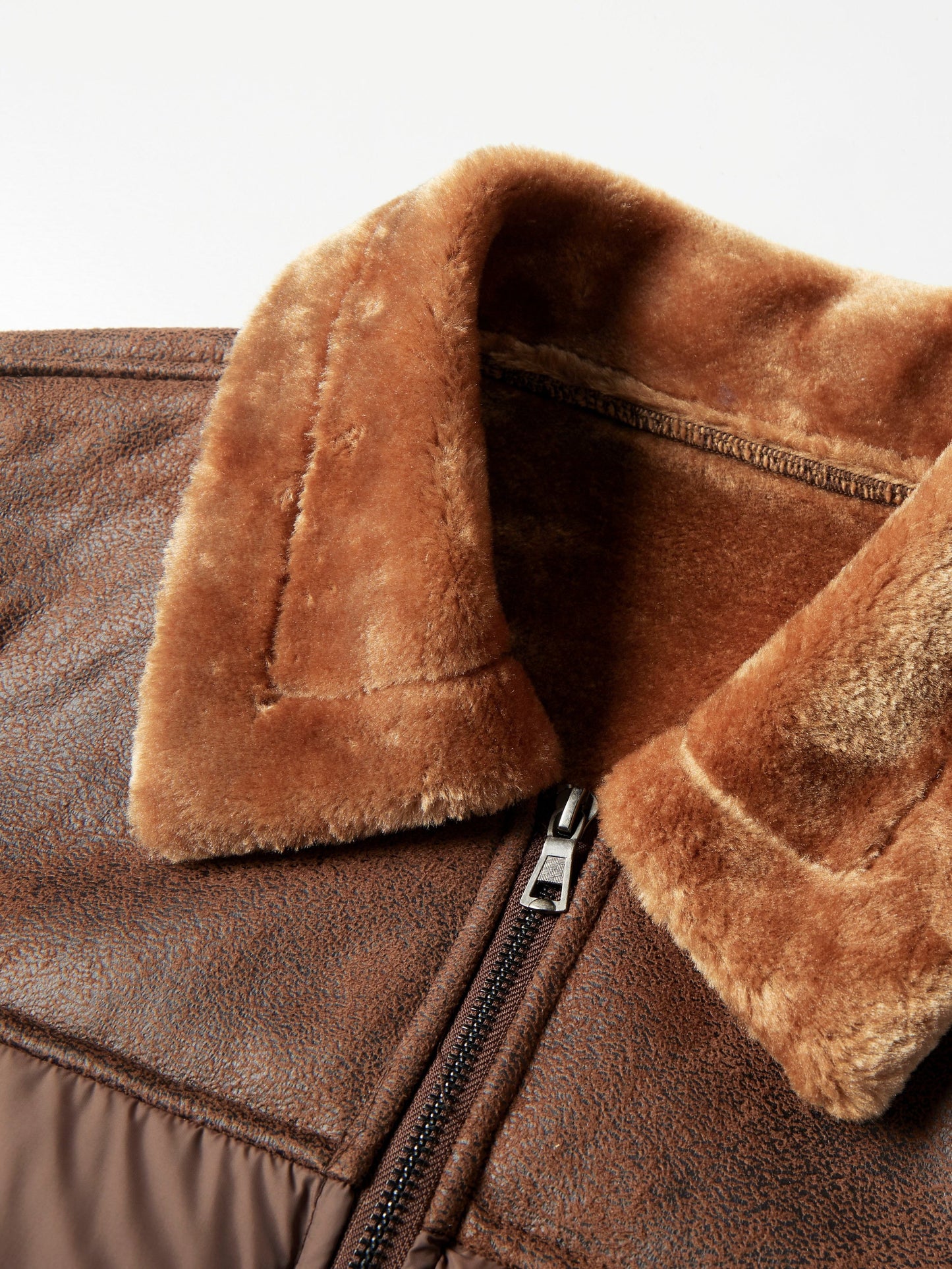 Herren Freizeit Pufferjacke mit Kunstfellkragen – Warmer einfarbiger Reißverschlussmantel