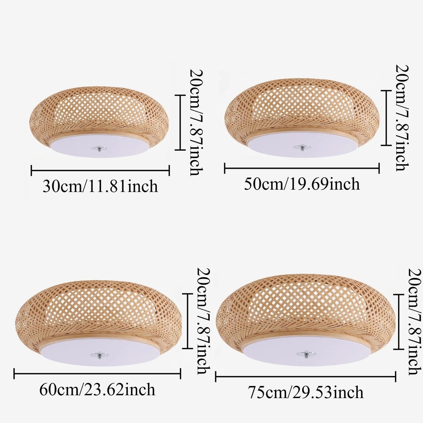 Lampe de plafond en bambou fabriquée à la main – Armatuur LED de style zen pour la décoration intérieure