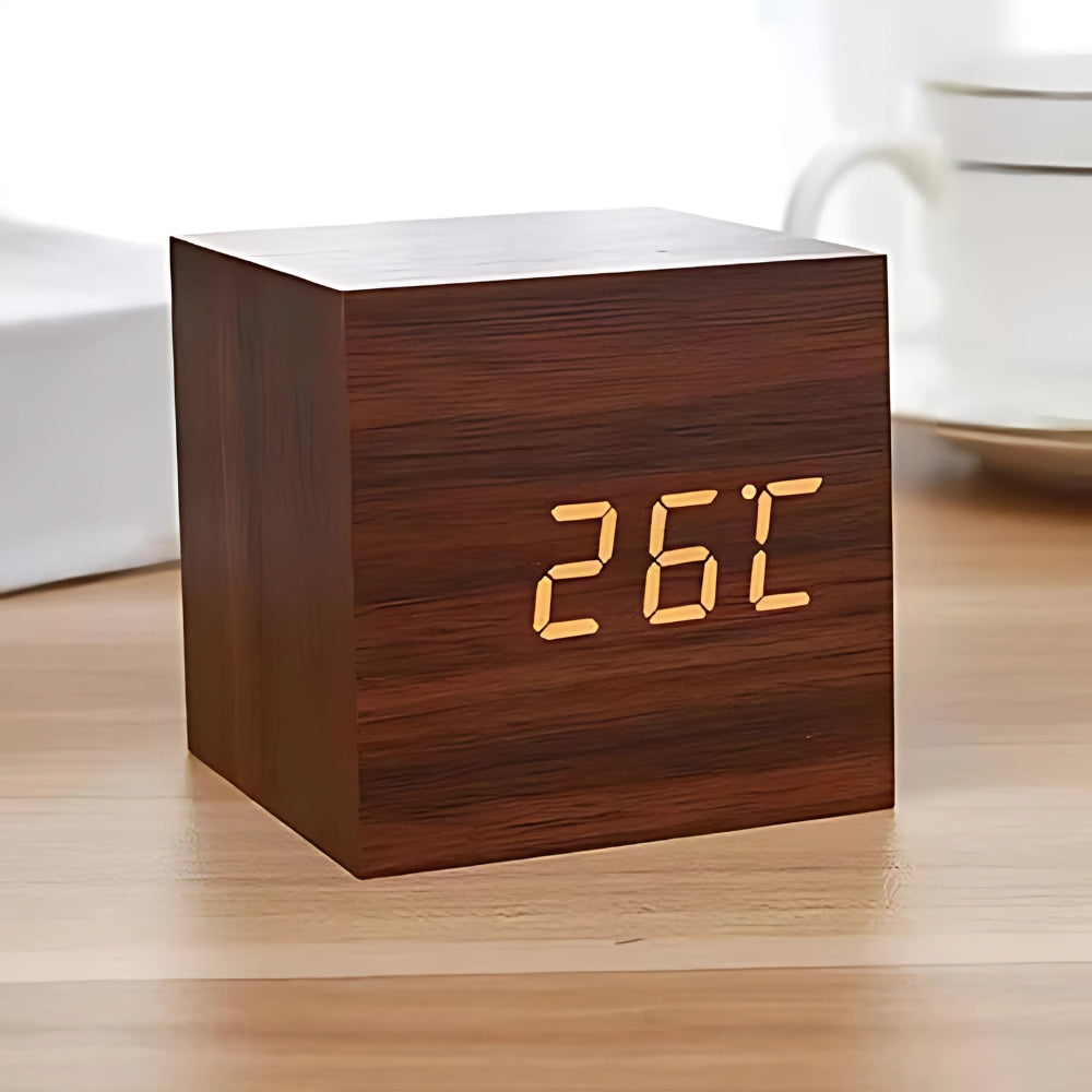 Stylish Digital Cube LED Alarm Clock with USB Charging & Snooze Feature