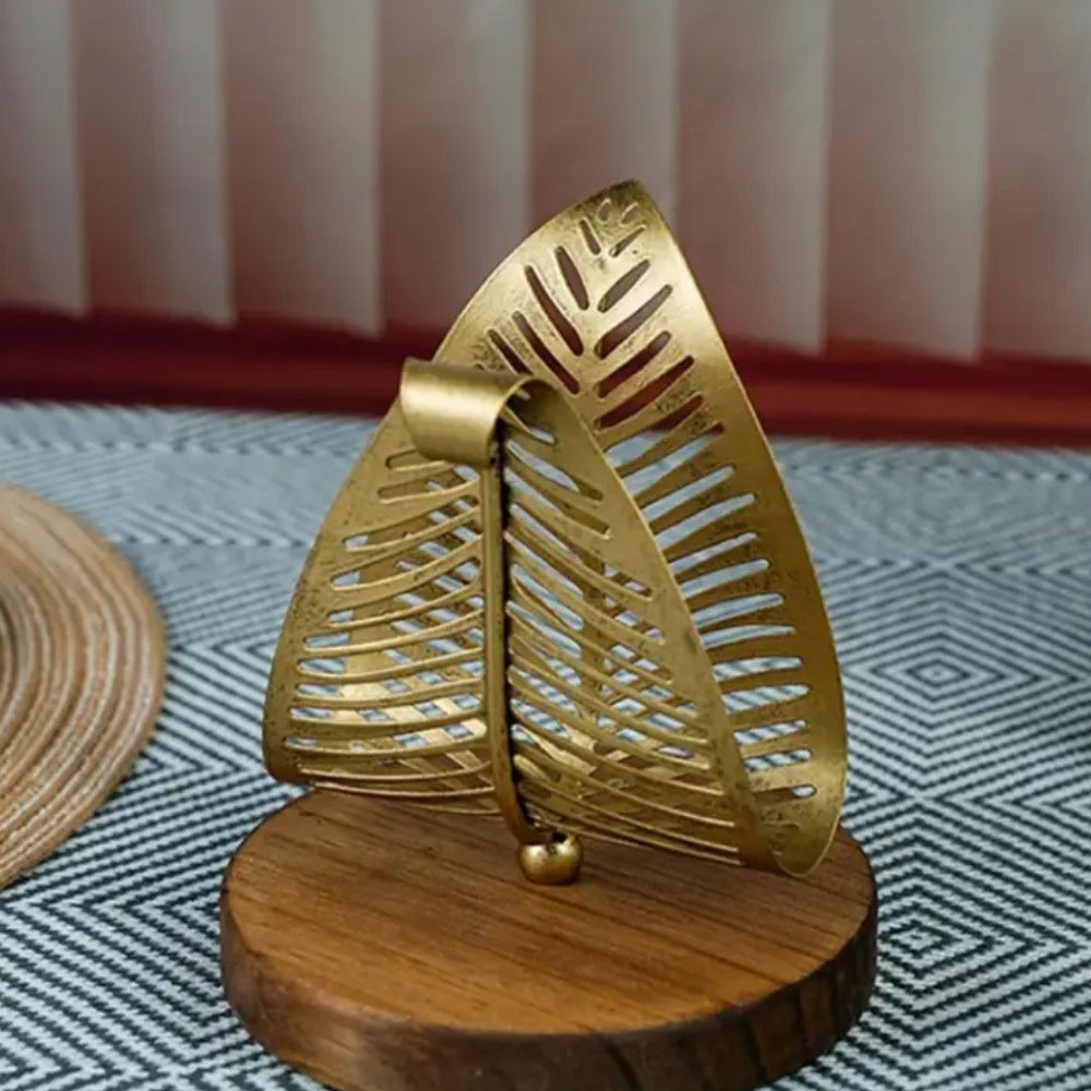 Porte-mouchoirs décoratif en fer forgé en forme de feuille pour la maison et le bureau