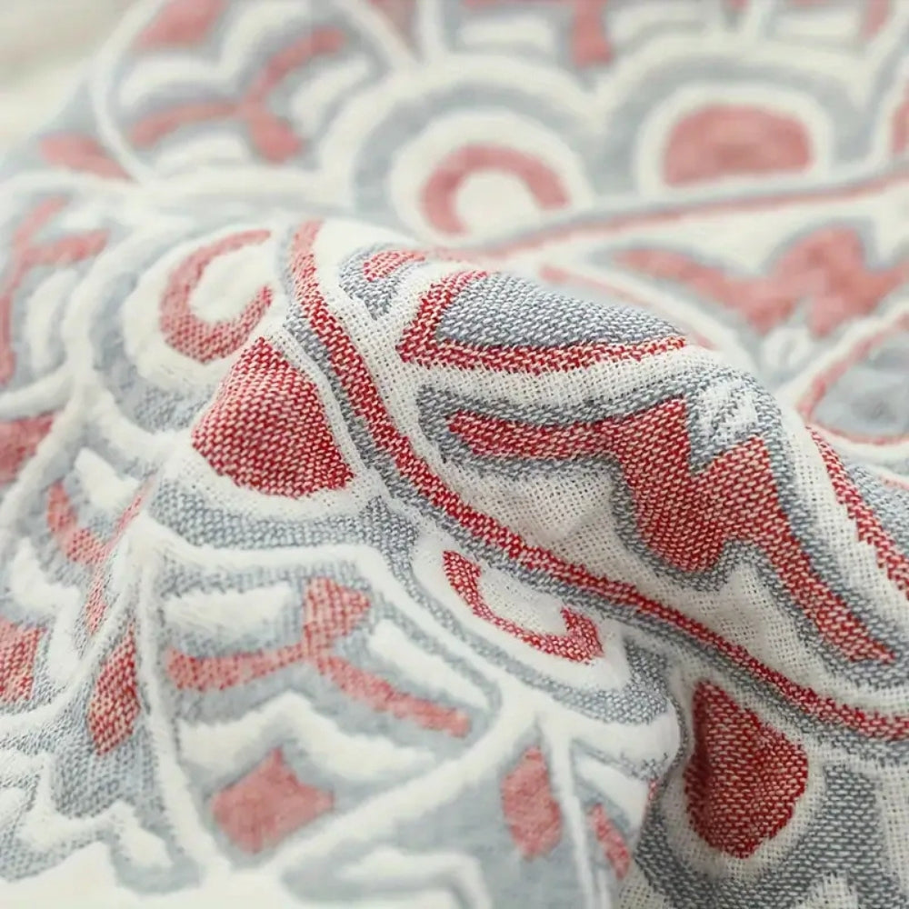 Cozy Floral Cotton Throw Blanket for Home Decor and Comfort