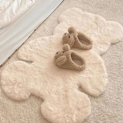 Tapis en peluche douce avec ours en peluche pour la décoration de la chambre d'enfant