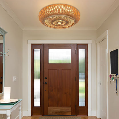 Japanse Stijl Bamboe Rieten Plafondlamp – Plafondmontage de Hanglamp