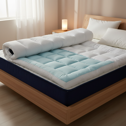 10 cm dicker Matratzentopper aus Memory-Schaum mit zwei Temperaturstufen für optimalen Komfort