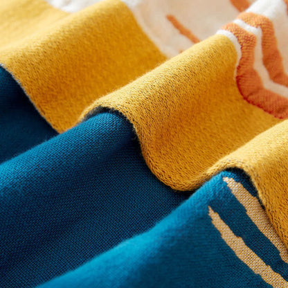 Couverture en coton éthéré à motif floral et oiseaux