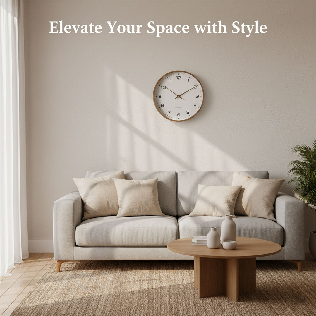 Holz Wanduhr - Minimalistisches Design - Lautloser Mechanismus