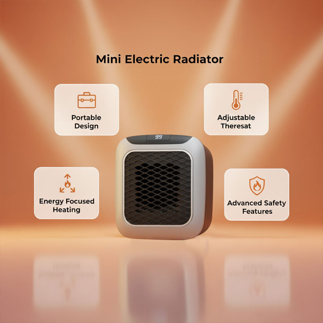 Mini radiateur électrique - 800W Tragbarer Heizlüfter - Keramik