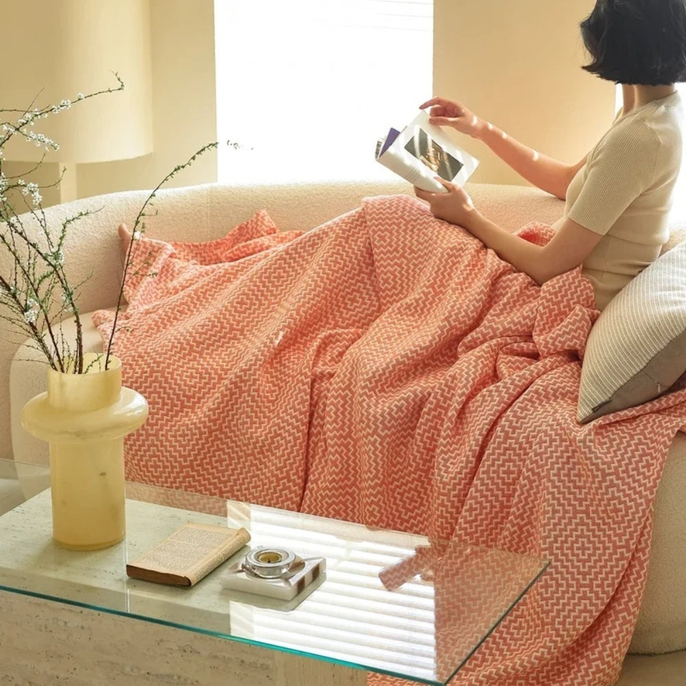 Plaid en coton doux pour une décoration intérieure chaleureuse et confortable