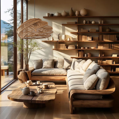 Plafonnier en rotin spiralé pour chambre, salle à manger et bar