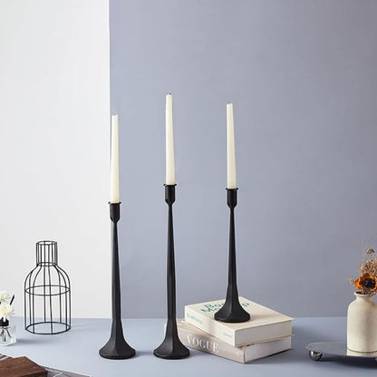 Ensemble de 3 bougeoirs coniques en fer pour la décoration intérieure et les centres de table