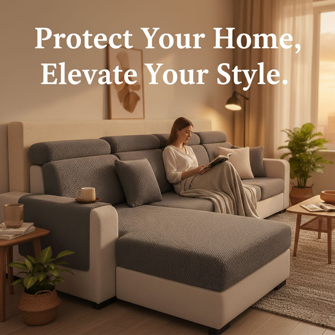 Ecksofa Bezug - Dehnbare Stoff - Montageanleitung enthalten