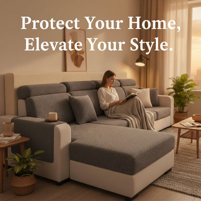 Ecksofa Bezug - Dehnbare Stoff - Montageanleitung enthalten