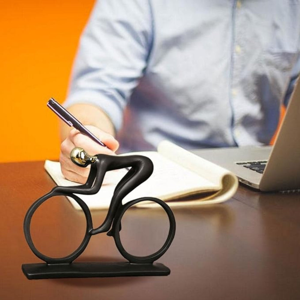 Sculpture de cycliste nordique - Décoration de vélo unique pour les passionnés de cyclisme