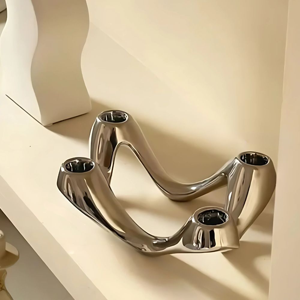 Bougeoir décoratif à effet ondulation cosmique pour la maison et le centre de table