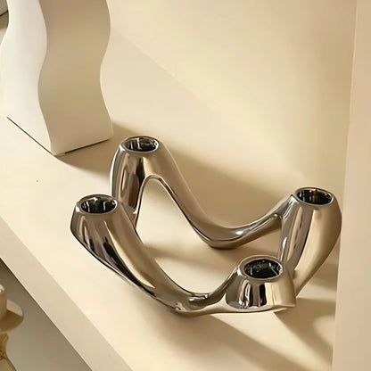 Bougeoir décoratif à effet ondulation cosmique pour la maison et le centre de table